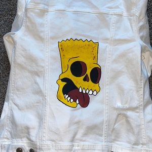 Hand-Painted dead Bart Simpson Denim Jacket